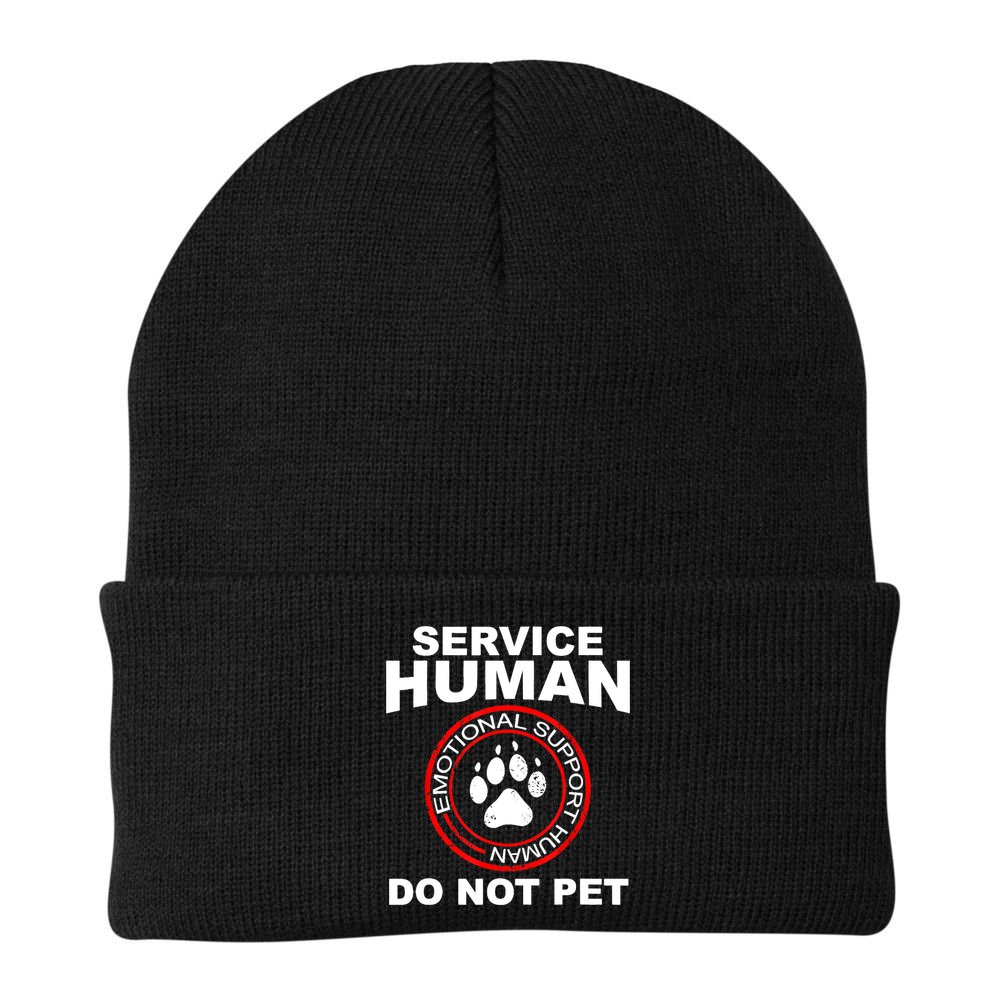 Service Human Gift Funny Dog Owner Emotional Support Human Beanie