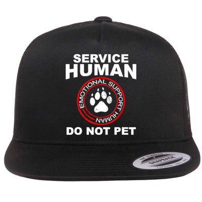 Service Human Gift Funny Dog Owner Emotional Support Human Flat Bill Trucker Hat