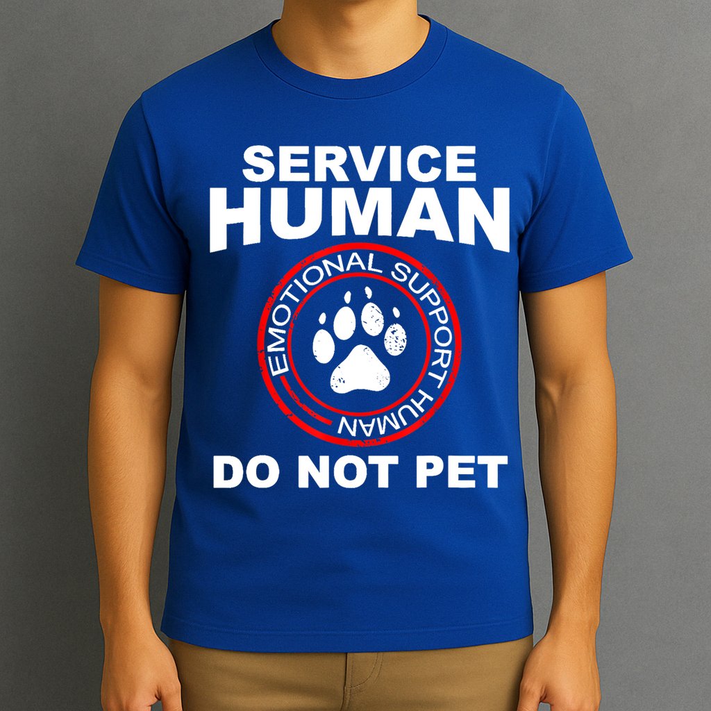 Service Human Gift Funny Dog Owner Emotional Support Human T-Shirt