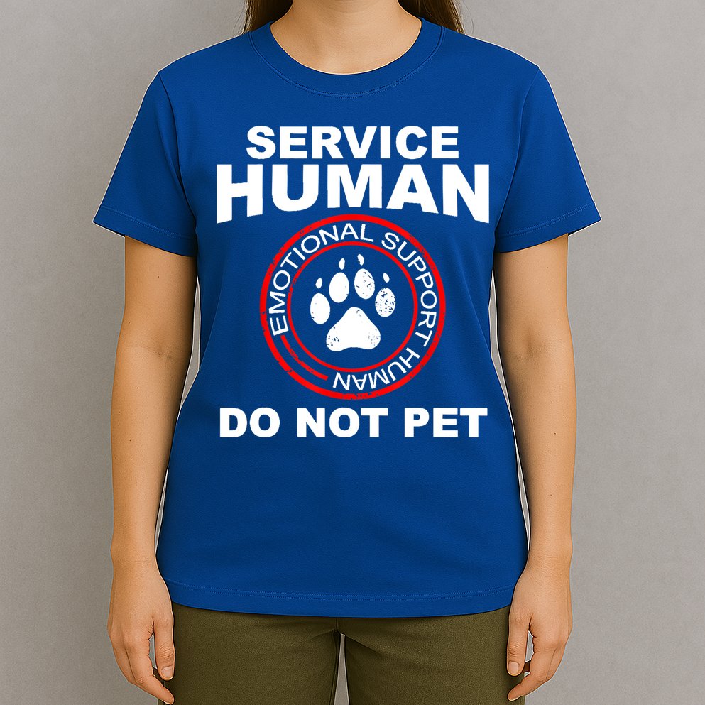 Service Human Gift Funny Dog Owner Emotional Support Human T-Shirt