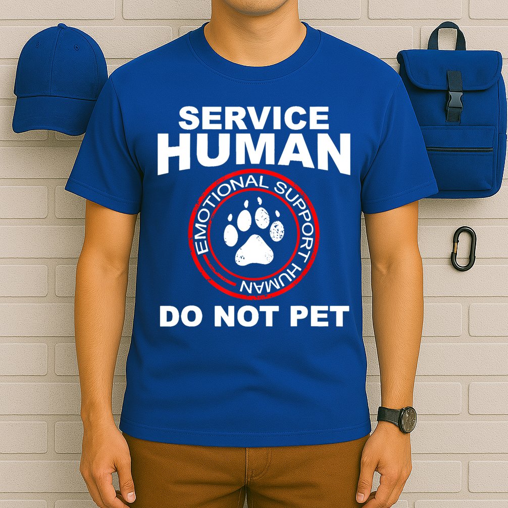 Service Human Gift Funny Dog Owner Emotional Support Human T-Shirt