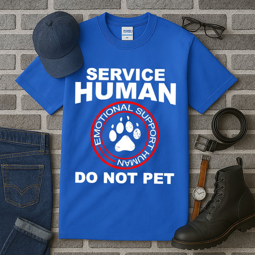 Service Human Gift Funny Dog Owner Emotional Support Human Tall T-Shirt