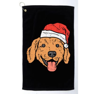 Santa Hat Golden Retriever Christmas Xmas Pj Dog Lover Owner Gift Platinum Collection Golf Towel