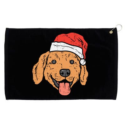 Santa Hat Golden Retriever Christmas Xmas Pj Dog Lover Owner Gift Grommeted Golf Towel