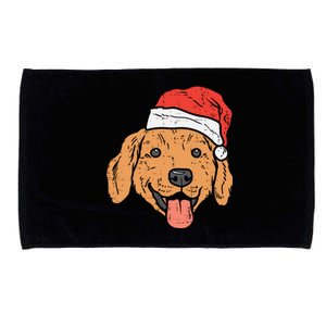 Santa Hat Golden Retriever Christmas Xmas Pj Dog Lover Owner Gift Microfiber Hand Towel