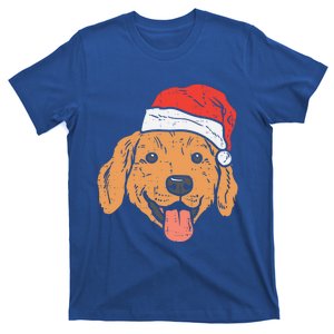 Santa Hat Golden Retriever Christmas Xmas Pj Dog Lover Owner Gift T-Shirt