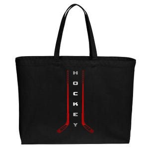 Sticks Hockey Gift For Winter Sports Cotton Canvas Jumbo Tote