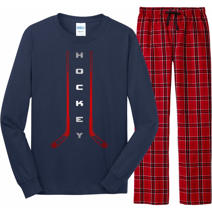 Sticks Hockey Gift For Winter Sports Long Sleeve Pajama Set