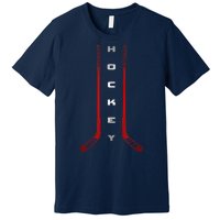 Sticks Hockey Gift For Winter Sports Premium T-Shirt