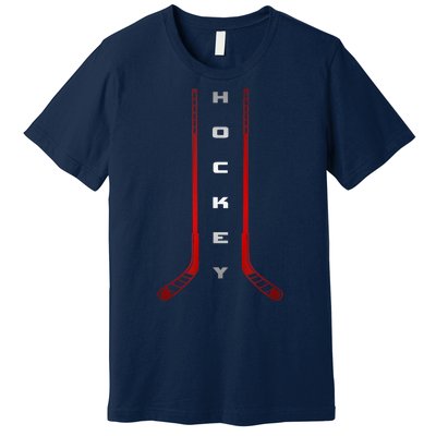 Sticks Hockey Gift For Winter Sports Premium T-Shirt