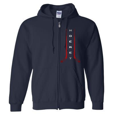 Sticks Hockey Gift For Winter Sports Full Zip Hoodie