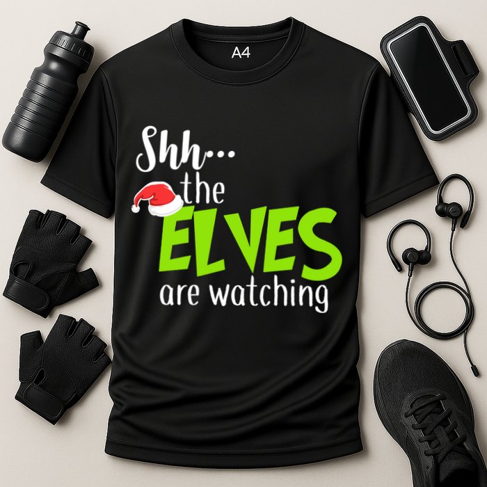 Shh The Elves Are Watching Cooling Performance Crew T-Shirt