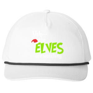 Shh The Elves Are Watching Snapback Five-Panel Rope Hat