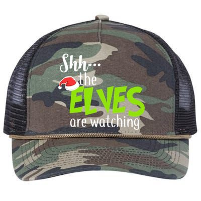 Shh The Elves Are Watching Retro Rope Trucker Hat Cap