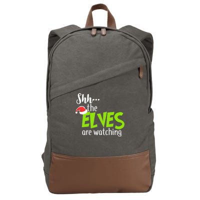 Shh The Elves Are Watching Cotton Canvas Backpack