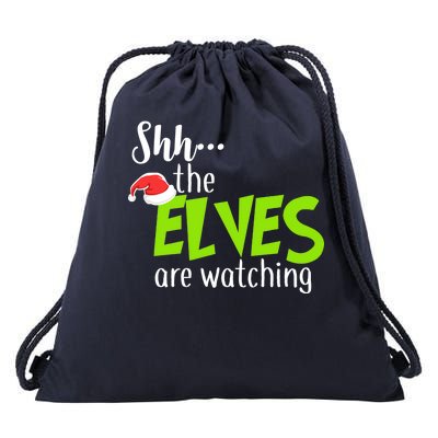 Shh The Elves Are Watching Drawstring Bag