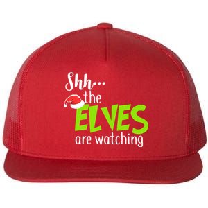 Shh The Elves Are Watching Flat Bill Trucker Hat