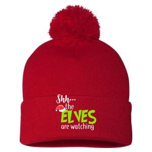 Shh The Elves Are Watching Pom Pom 12in Knit Beanie