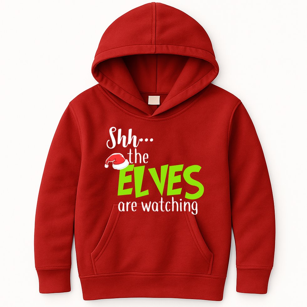 Shh The Elves Are Watching Kids Hoodie