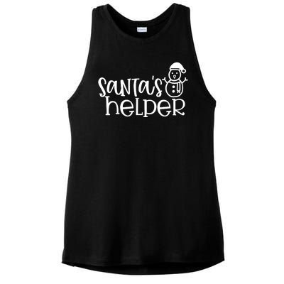 Santas Helper Holiday Gift Ladies PosiCharge Tri-Blend Wicking Tank