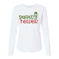 Santas Helper Holiday Gift Womens Cotton Relaxed Long Sleeve T-Shirt