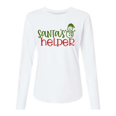 Santas Helper Holiday Gift Womens Cotton Relaxed Long Sleeve T-Shirt