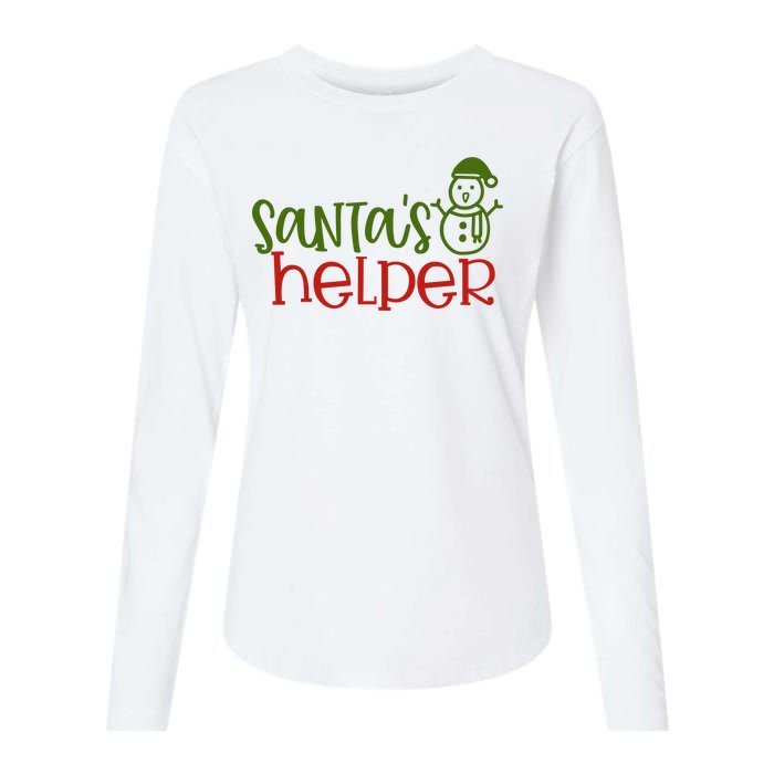 Santas Helper Holiday Gift Womens Cotton Relaxed Long Sleeve T-Shirt