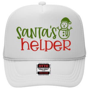 Santas Helper Holiday Gift High Crown Mesh Back Trucker Hat