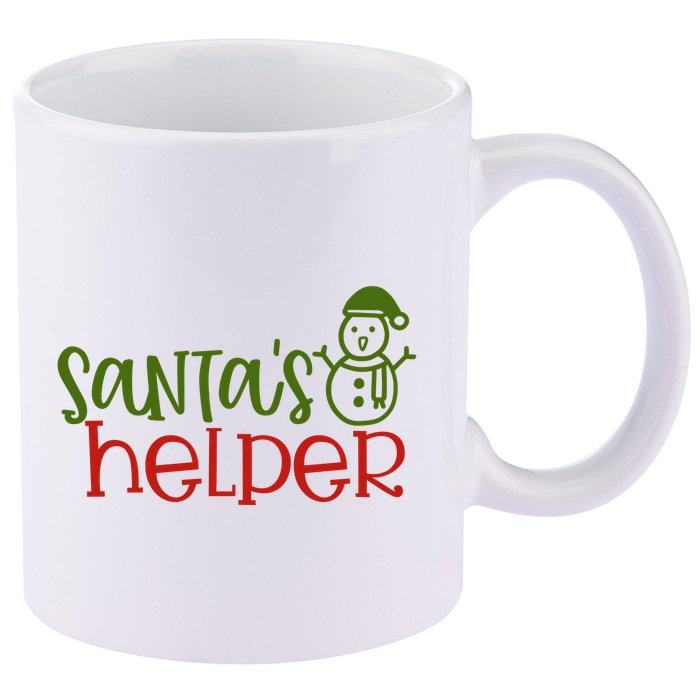 Santas Helper Holiday Gift 11oz C Handle Ceramic Mug