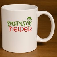 Santas Helper Holiday Gift 11oz C Handle Ceramic Mug
