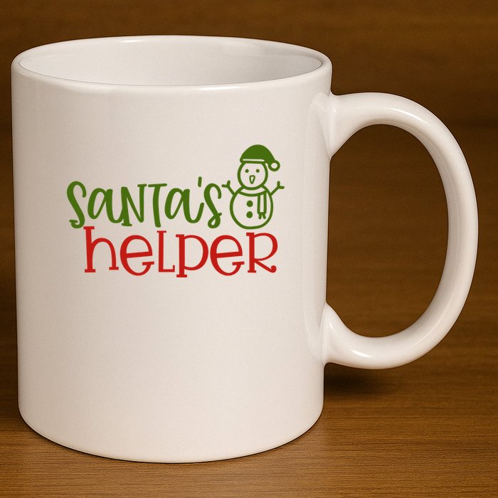 Santas Helper Holiday Gift 11oz C Handle Ceramic Mug