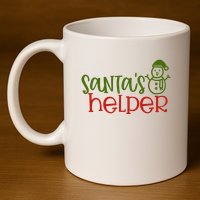 Santas Helper Holiday Gift 11oz C Handle Ceramic Mug