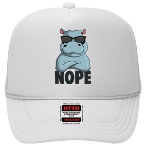 Stubborn Hippo Hippopotamus High Crown Mesh Back Trucker Hat