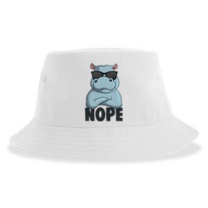 Stubborn Hippo Hippopotamus Sustainable Bucket Hat