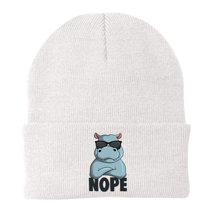 Stubborn Hippo Hippopotamus Knit Cap Winter Beanie