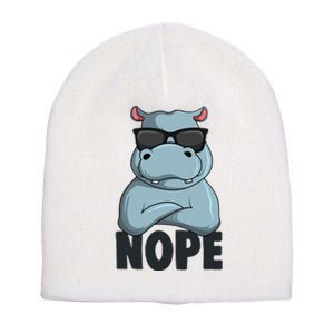 Stubborn Hippo Hippopotamus Short Acrylic Beanie