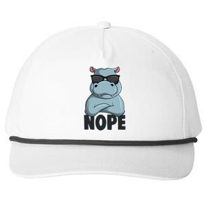 Stubborn Hippo Hippopotamus Snapback Five-Panel Rope Hat