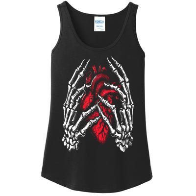 Skeleton Hands Holding Heart Halloween Costume Ladies Essential Tank