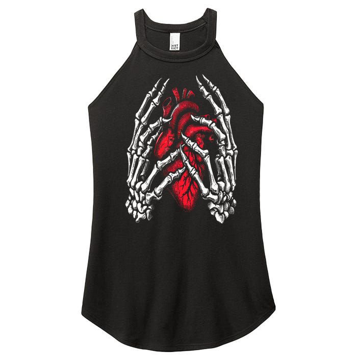 Skeleton Hands Holding Heart Halloween Costume Women’s Perfect Tri Rocker Tank