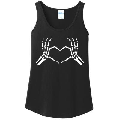 Halloween Skeleton Hand Heart Sign Bones Funny Gift Ladies Essential Tank