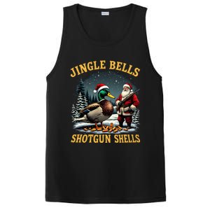 Santa Hunting Humor Mallard Jingle Bells Shotgun Shells Gift PosiCharge Competitor Tank