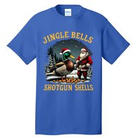 Santa Hunting Humor Mallard Jingle Bells Shotgun Shells Gift Tall T-Shirt