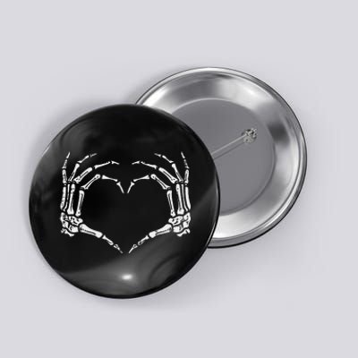 Skeleton Hands Heart Sign Retro Halloween Button