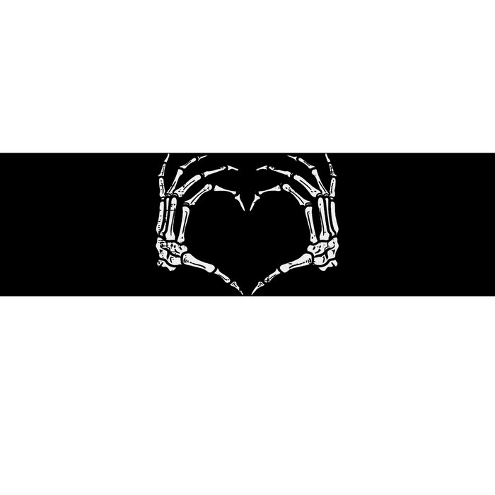 Skeleton Hands Heart Sign Retro Halloween Bumper Sticker