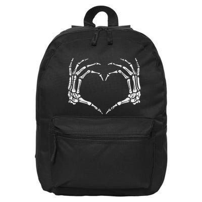 Skeleton Hands Heart Sign Retro Halloween 16 in Basic Backpack