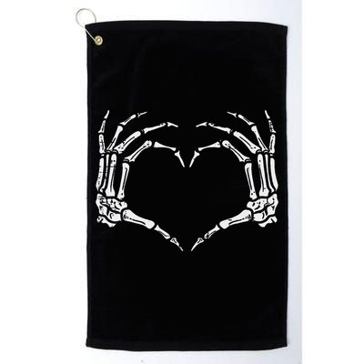 Skeleton Hands Heart Sign Retro Halloween Platinum Collection Golf Towel