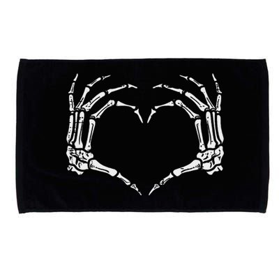 Skeleton Hands Heart Sign Retro Halloween Microfiber Hand Towel