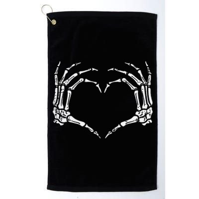 Skeleton Hands Heart Sign Retro Halloween Costume Platinum Collection Golf Towel