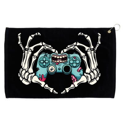 Skeleton Hand Heart Video Games Controller Costume Halloween Gift Grommeted Golf Towel