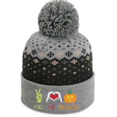 Skeleton Hand Heart Peace Love Halloween Cute Gift The Baniff Cuffed Pom Beanie